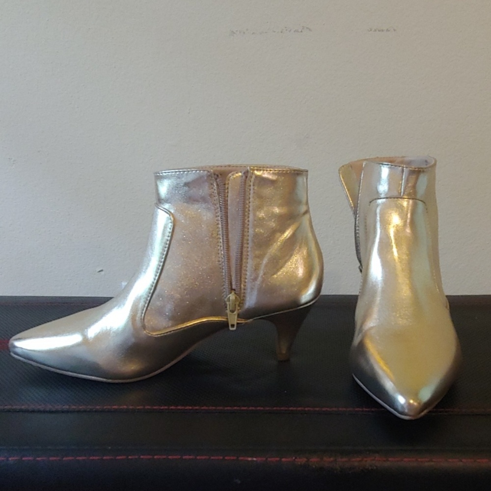 Gold booties